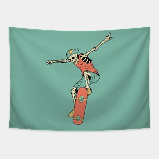 Retro Skater Skeleton Tapestry