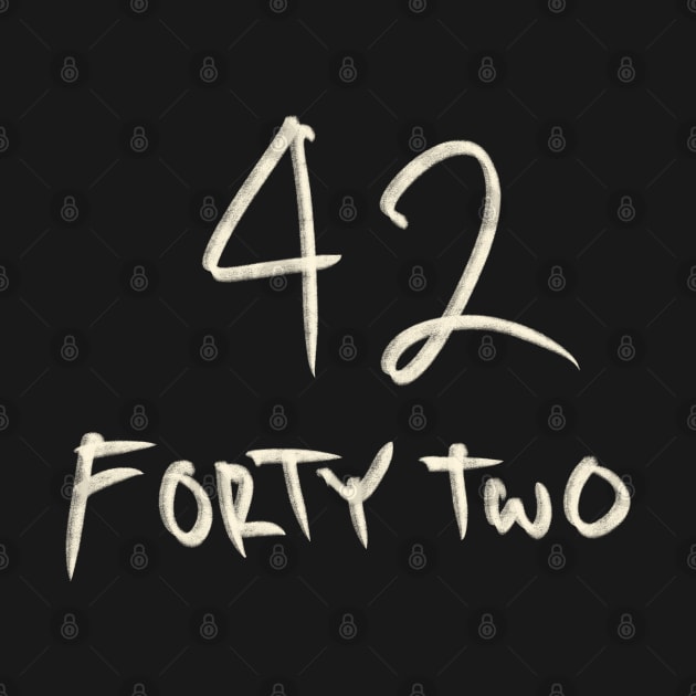 Hand Drawn Letter Number 42 Forty Two by Saestu Mbathi