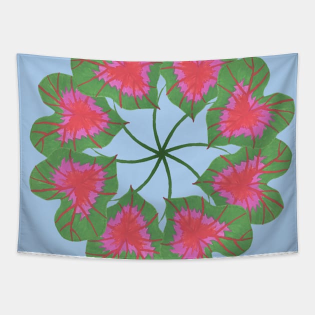 Kaleidoscope Caladium Leaf Tapestry by aybe7elf