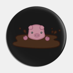 Pleasantly Plump Piggy in Mud Pin