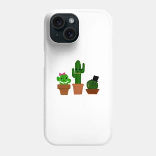 3 Fancy Kawaii Cactuses Phone Case