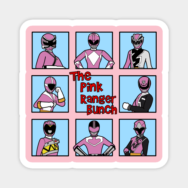 Pink Ranger Bunch Magnet by SimplePeteDoodles