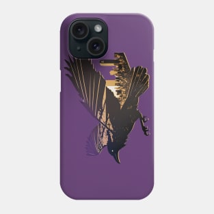 Baltimore Raven City Skyline in Silhouette Phone Case