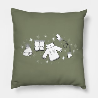 Winter weather snow lover cartoon illustration Pillow