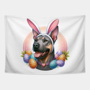 Thai Ridgeback Celebrates Easter with Bunny Ears Tapestry