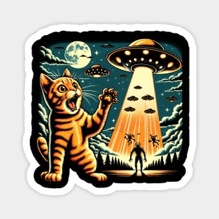 Funny Cat Alien Invasion Magnet