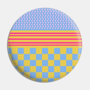 Polka Dots Stripes Checker Pastel Colors Patchwork Pin