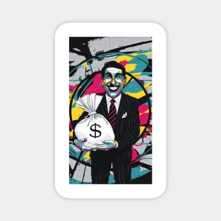 Retro Banker man pop art Magnet