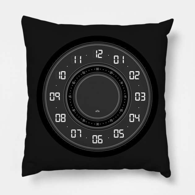 Analog-digital clock Pillow by ojovago