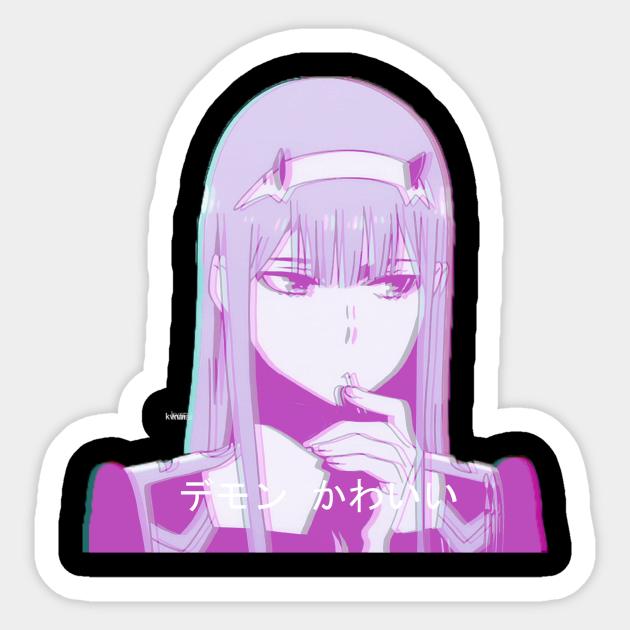 zero two glitch zero two sticker teepublic