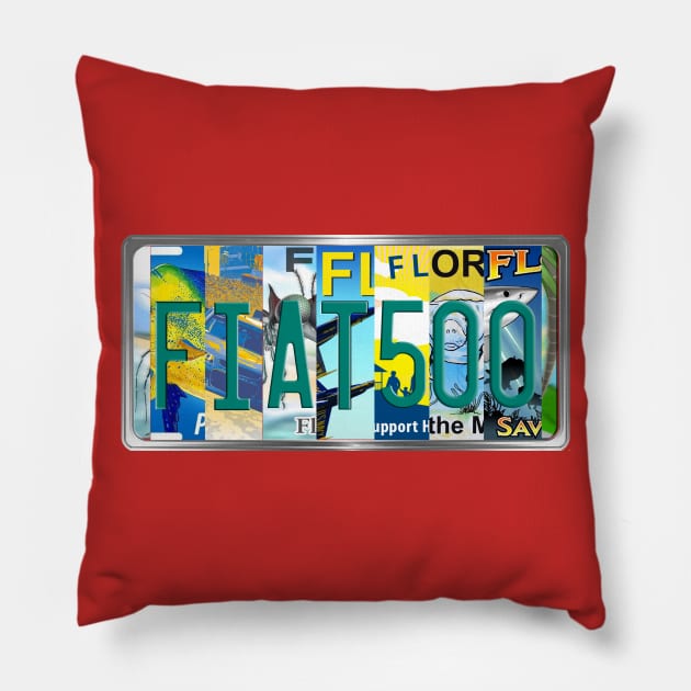 FIAT500 FL PLate Pillow by CreativePhil