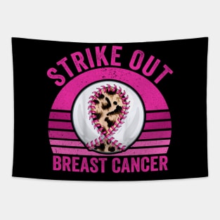 Strike Out Breast Cancer Baseball Fight Awareness Men Women Tapestry