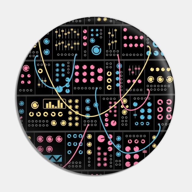 Modular Synthesizer Synthwave Pin by Mewzeek_T