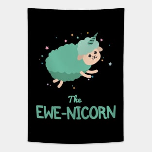 Cute Sheep Ewe Pun | Funny Unicorn Tapestry