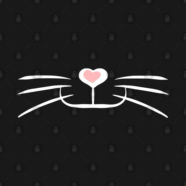 Cute Cat Face With Pink Heart Nose by teesvira