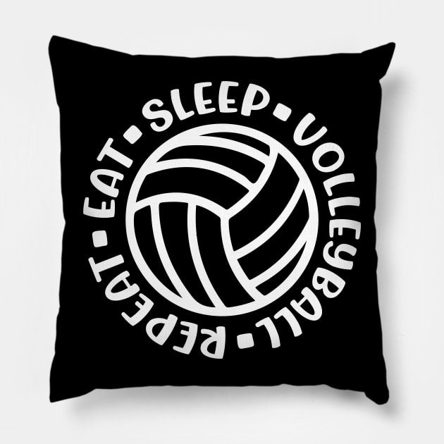 Eat Sleep Volleyball Repeat Girls Boys Cute Funny Pillow by GlimmerDesigns