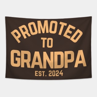 Promoted To Grandpa Est 2024 Funny New Grandpa Fathers Day Gift Tapestry