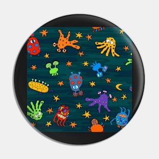 cute space monsters two Pin