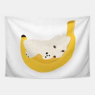 Cute Banana Maltipoo Tapestry