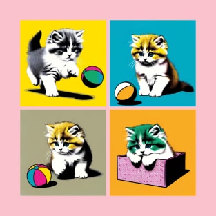 Munchkin Cat Pop Art - Cute Kitties T-Shirt