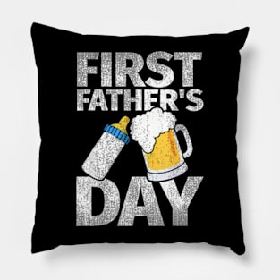 First Father Day Beer Baby Bottle Daddy 2024 Dad Pillow