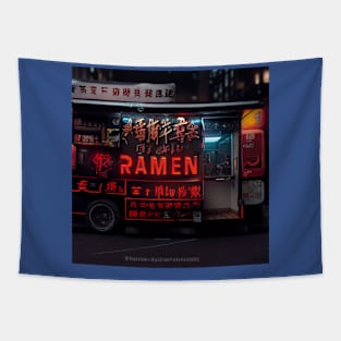 Cyberpunk Tokyo Ramen Food Truck Tapestry