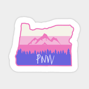 Pacific Northwest Oregon - pink Magnet