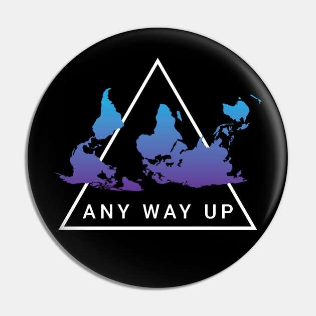 Any Way Up Upside Down Map Pin by DnlDesigns
