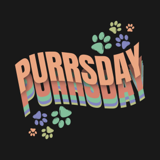 Colored Cat Paws On Purrsday T-Shirt