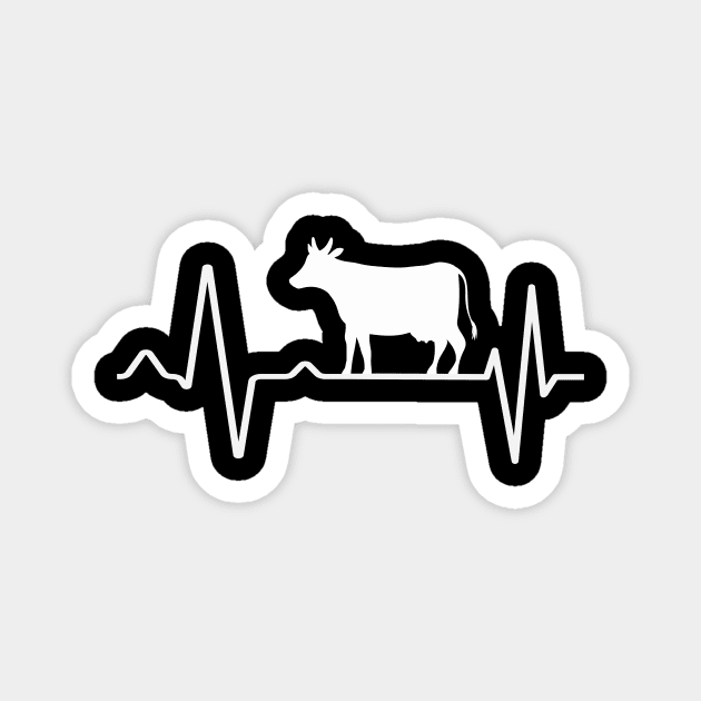 Cow Pulse Heartbeat Cattle Magnet by Foxxy Merch