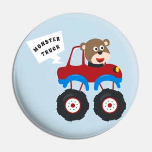 illustration of monster truck with cartoon style Pin