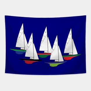 Dragon Class Sailboats Racing Tapestry