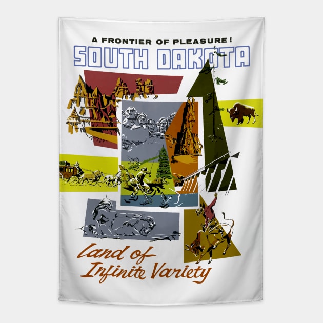 South Dakota - Vintage Travel Tapestry by Culturio