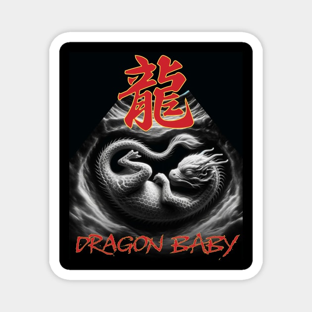 Dragon Baby - Ultrasound image Magnet by Boffoscope