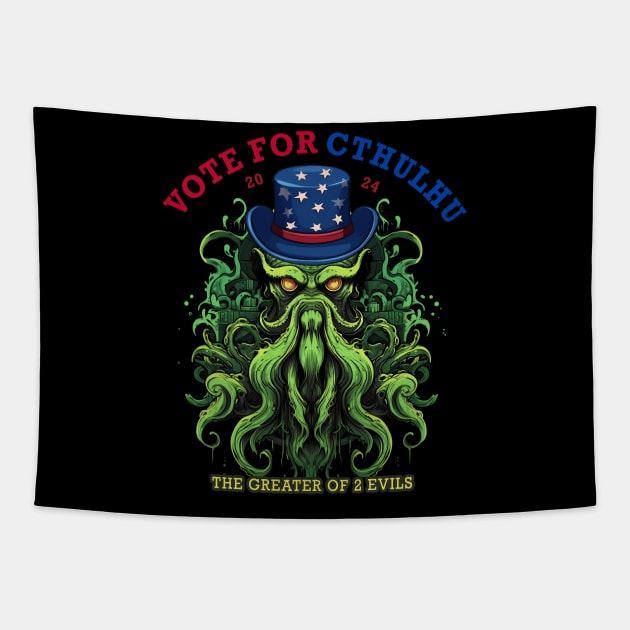 Vote for Cthulhu President 2024 Election Tapestry by MetaBrush