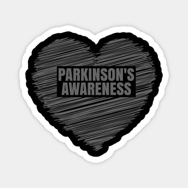 Heart Parkinson's Disease Awareness Magnet by JFE Designs