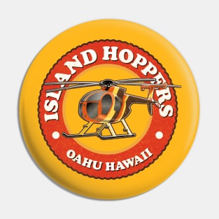 Island Hoppers Oahu Hawaii retro look, worn effect Pin