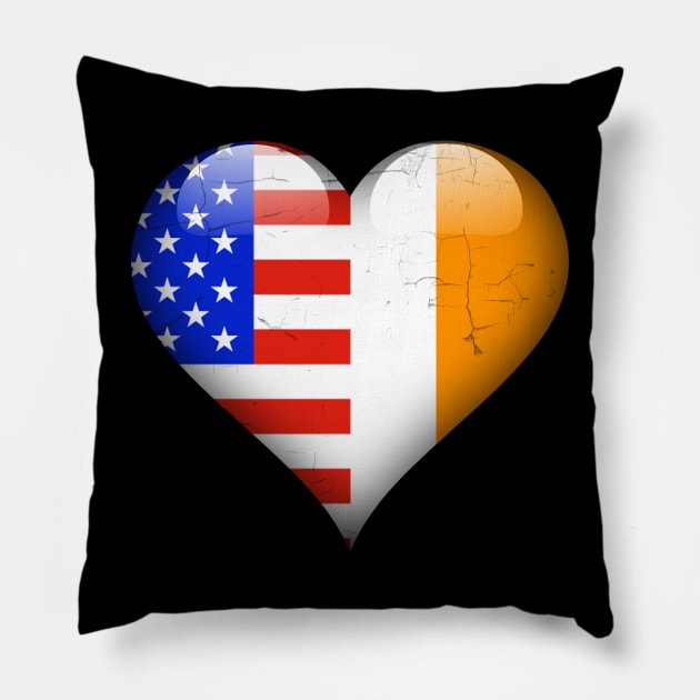 Half American Half Irish - Gift for Irish From Ireland Pillow by Country Flags