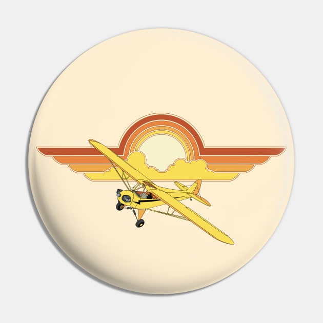 Piper Cub Sunset Pin by Kassi Skye