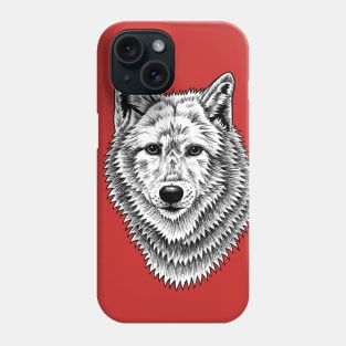 Wolf - ink illustration Phone Case