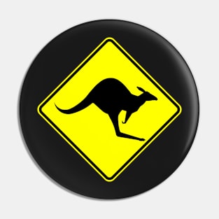 Caution Kangaroo - Black T Shirt Pin