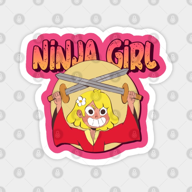 Ninja Girl Magnet by Artisan