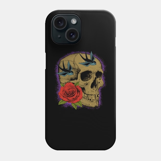 Skull rose Phone Case by Skullart123