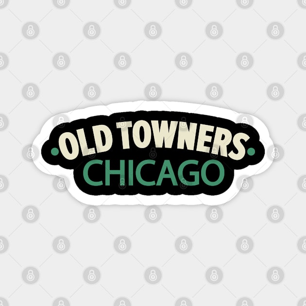 Old Towners Chicago Minimal Logo Design - Chicago Neighborhood Series Magnet by Boogosh