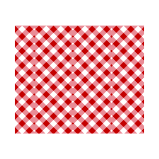 Red and White Plaid Christmas Pattern T-Shirt