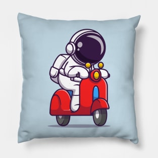 Cute Astronaut Riding Scooter Pillow