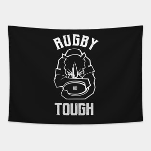 Rugby Tough Rhino Mascot Tapestry