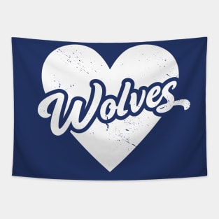 Vintage Wolves School Spirit // High School Football Mascot // Go Wolves Tapestry