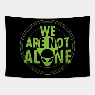 Retro Vintage Cute Green Alien UFO UAP Extraterrestrial Believer Slogan Scifi Meme Tapestry