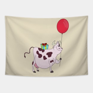 Happy Birthday Cow Tapestry